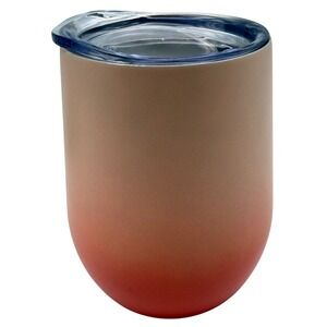 Chic & Tonic Wine Tumbler 12oz Summer 2021 Peach Coral Ombre Stainless Steel